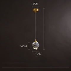 Copper Crystal Chandelier Modern Minimalist Three Head Luxury Ceiling Light