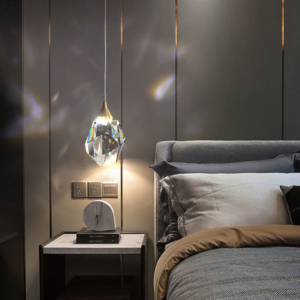 Copper Crystal Chandelier Modern Minimalist Three Head Luxury Ceiling Light