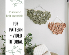 Large Half Mandala Macrame Pattern PDF Advanced Tutorial Wall Hanging
