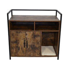 Rustic Brown Wooden Cat Litter Box Enclosure – Furniture
