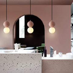 Ins Modern Cement Terrazzo Small Chandelier Restaurant Bar