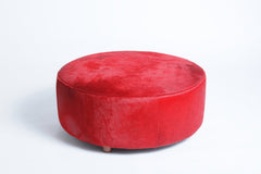 Round Cowhide Ottoman