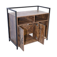 Rustic Brown Wooden Cat Litter Box Enclosure – Furniture