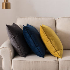 Dark Grey Velvet Throw Pillow Cover 20x20 With Insert Cushion