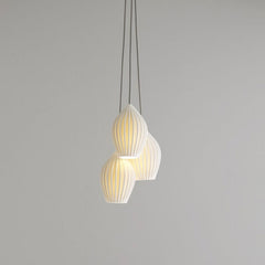 Ceramic Ribbed Pendant Light
