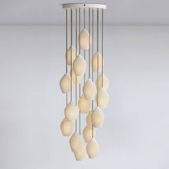Ceramic Ribbed Pendant Light
