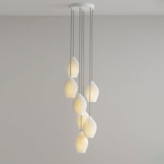 Ceramic Ribbed Pendant Light