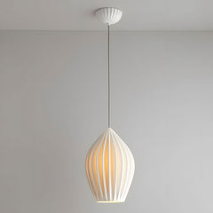 Ceramic Ribbed Pendant Light