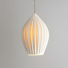 Ceramic Ribbed Pendant Light