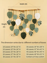Elodie Monstera Mixed Macrame Leaves Wall Hanging