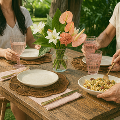 Petal Perfection Handwoven Iraca Placemat