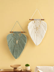 Rustic Green Natural Macrame Leaves