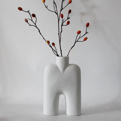 DecorBites™ Geometric Ceramic Vase | Irregular Ornaments | Room Decoration Accessories