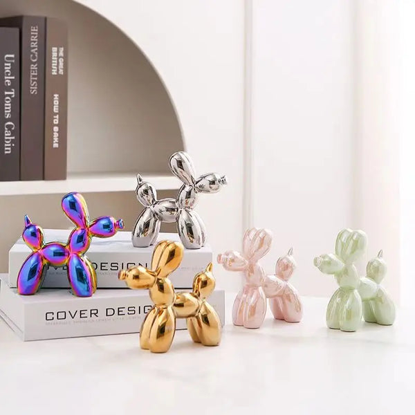 Ceramic Balloon Dog Sculpture Nordic Decorative Figurine Home Office Decor