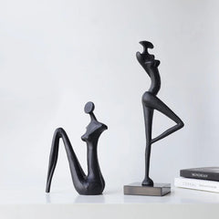 DecorBites™ Abstract Black Metal Female Figure Sculpture Home Decor Accessory