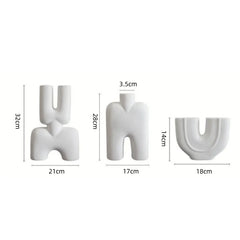DecorBites™ Geometric Ceramic Vase | Irregular Ornaments | Room Decoration Accessories