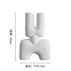 DecorBites™ Geometric Ceramic Vase | Irregular Ornaments | Room Decoration Accessories