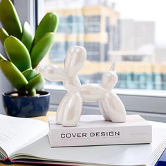 Ceramic Balloon Dog Sculpture Nordic Decorative Figurine Home Office Decor