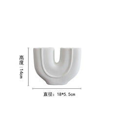 DecorBites™ Geometric Ceramic Vase | Irregular Ornaments | Room Decoration Accessories