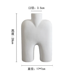 DecorBites™ Geometric Ceramic Vase | Irregular Ornaments | Room Decoration Accessories