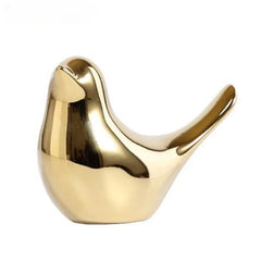 Golden Ceramic Bird Figurines Modern Luxury Home Decorative Ornaments