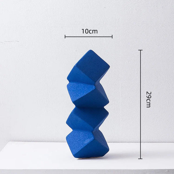 DecorBites™ Geometric Square Sculpture Stack Figurine Home Decoration Accessory