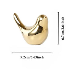 Golden Ceramic Bird Figurines Modern Luxury Home Decorative Ornaments