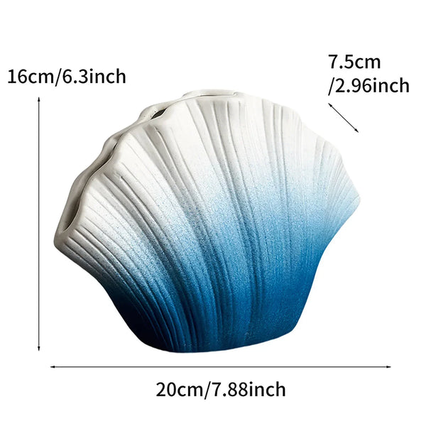 DecorBites™ Gradient Shell Ceramic Vase | Colorful Flowerpot Home Decor & Accessories