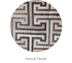 T MODEL – Maze-Inspired Cowhide Patch Rug