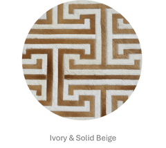 T MODEL – Maze-Inspired Cowhide Patch Rug