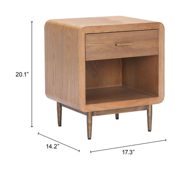 Vidaz One Drawer Wood Nightstand