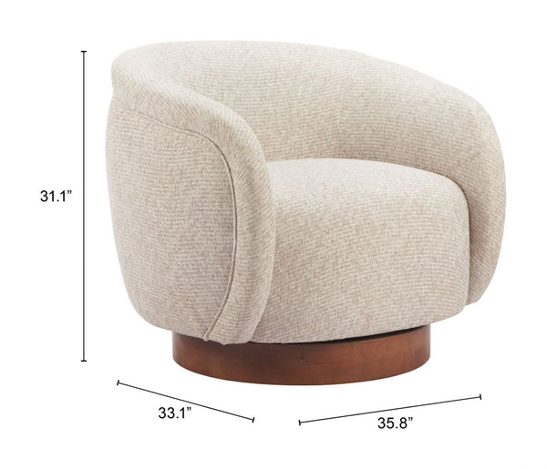 Vinta Textured Fabric Swivel Club Chair
