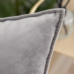 Dark Grey Velvet Throw Pillow Cover 20x20 With Insert Cushion