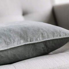Dark Grey Velvet Throw Pillow Cover 20x20 With Insert Cushion
