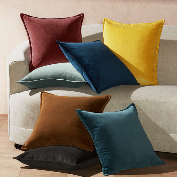 Dark Grey Velvet Throw Pillow Cover 20x20 With Insert Cushion