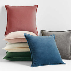 Dark Grey Velvet Throw Pillow Cover 20x20 With Insert Cushion