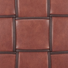 Zare Brown Faux Leather Ottoman