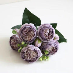 Artificial Rose Peony Silk Flower Bouquet Wedding Home Party Decor