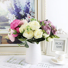 Artificial Rose Peony Silk Flower Bouquet Wedding Home Party Decor