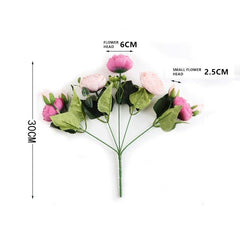 Artificial Rose Peony Silk Flower Bouquet Wedding Home Party Decor