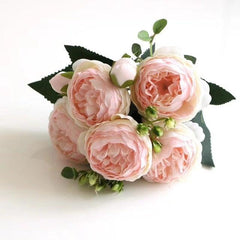 Artificial Rose Peony Silk Flower Bouquet Wedding Home Party Decor