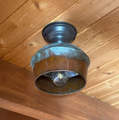 Handcrafted Copper Farmhouse Ceiling Light | 7.5" Flush Mount