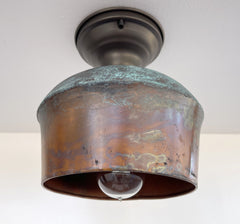 Handcrafted Copper Farmhouse Ceiling Light | 7.5" Flush Mount