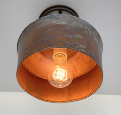Handcrafted Copper Farmhouse Ceiling Light | 7.5" Flush Mount