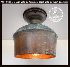 Handcrafted Copper Farmhouse Ceiling Light | 7.5" Flush Mount