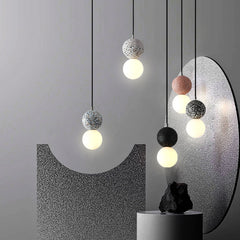 Ins Modern Cement Terrazzo Small Chandelier Restaurant Bar