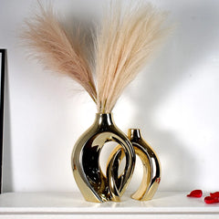 DecorBites™ Golden Flower Vase - Home Decor Accessory