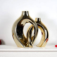 DecorBites™ Golden Flower Vase - Home Decor Accessory