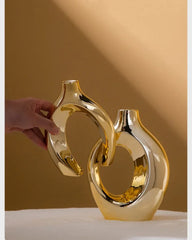 DecorBites™ Golden Flower Vase - Home Decor Accessory