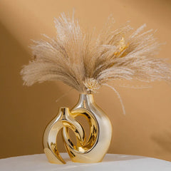 DecorBites™ Golden Flower Vase - Home Decor Accessory
